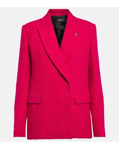 Amiri Double-breasted Boucle Blazer - Pink