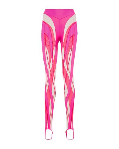 Mugler Paneled Stirrup leggings - Pink