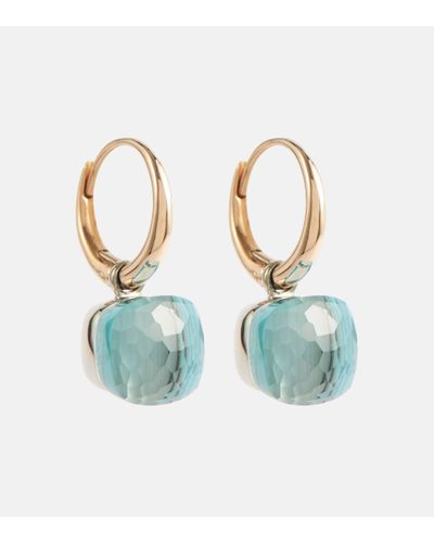 Pomellato Boucles d'oreilles Nudo Petit en or 18 ct et topazes - Bleu