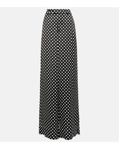 Saint Laurent Polka Dot Palazzo Trousers - Black