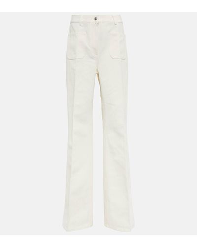 Loro Piana Danbeth Straight Cotton And Linen Trousers - White