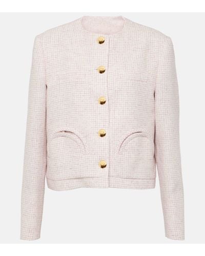 Blazé Milano Shamo Linen-blend Boucle Jacket - Natural