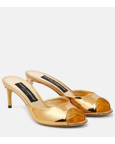 Dolce & Gabbana Mules Keira de piel espejada - Metálico