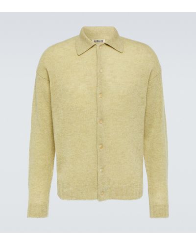 AURALEE Wool And Cashmere Cardigan - Yellow