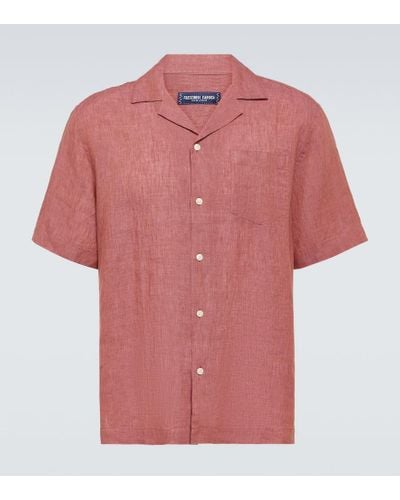 Frescobol Carioca Hemd Angelo aus Leinen - Pink