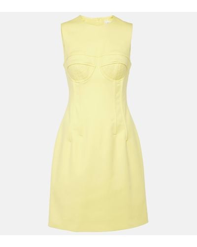 Sportmax Crewneck Cotton Bustier Dress - Yellow