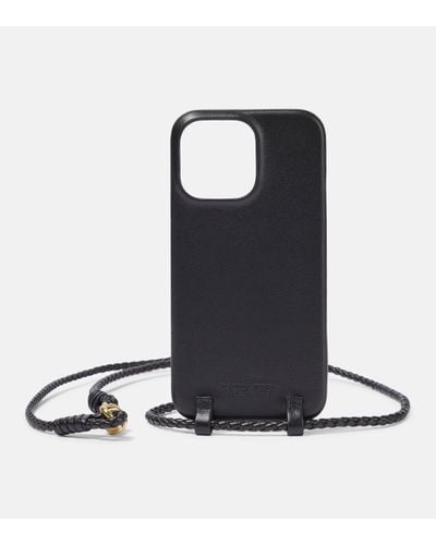 Bottega Veneta Leather Iphone 14 Pro Max Case - Black
