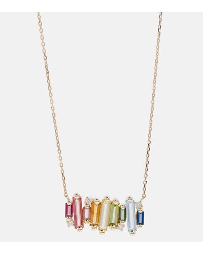 Suzanne Kalan Collier en or 14 ct avec diamants et pierres - Métallisé