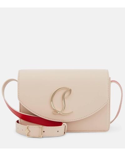 Christian Louboutin Loubi54 Small Leather Crossbody Bag - Natural