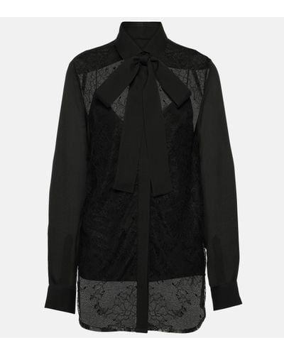 Elie Saab Blouse en soie melangee - Noir