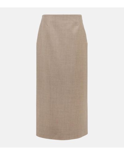 The Row Berth Wool Maxi Skirt - Natural