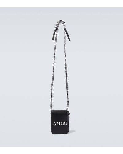 Amiri Logo Leather Crossbody Bag - White