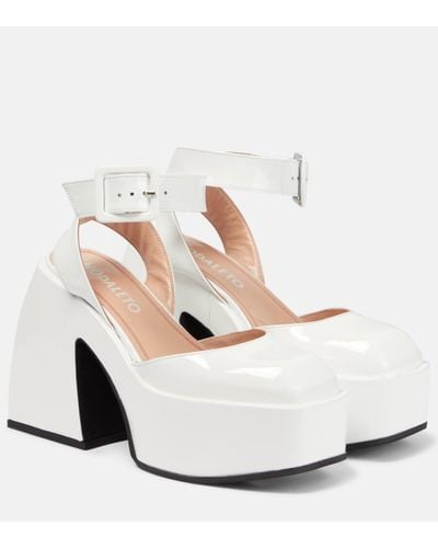 NODALETO Bulla Sofia Patent Leather Court Shoes - White
