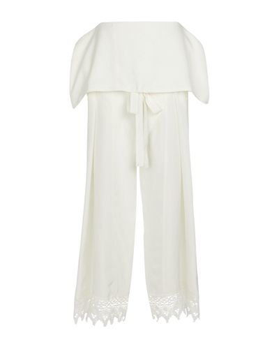 Loewe Paula's Ibiza - Pantaloni in seta e crochet - Bianco