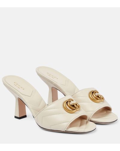 Gucci Double G Leather Sandal - White