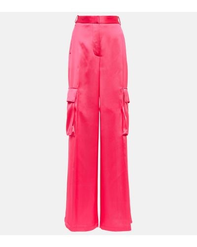 Versace Satin Cargo Trousers - Pink