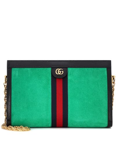 Gucci Ophidia Small Suede Shoulder Bag - Green