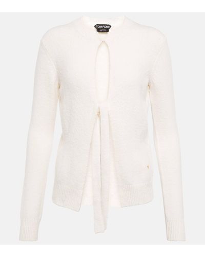Tom Ford Cotton And Cashmere-blend Cardigan - White