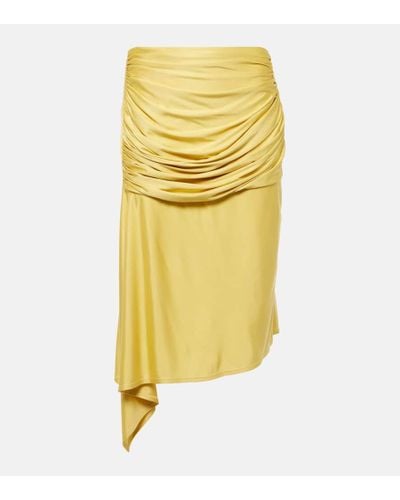 Givenchy Draped Jersey Midi Skirt - Yellow