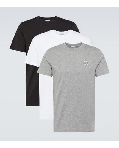 Moncler Set di 3 T-shirt in jersey di cotone - Multicolore