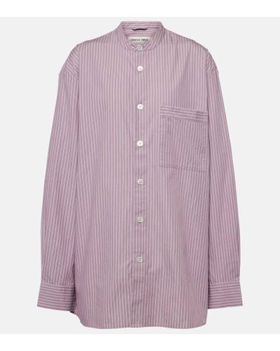 Birkenstock 1774 X Tekla Striped Cotton Pajama Shirt - Purple