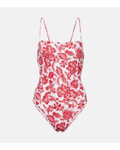 Melissa Odabash Maui Floral Swimsuit - Red
