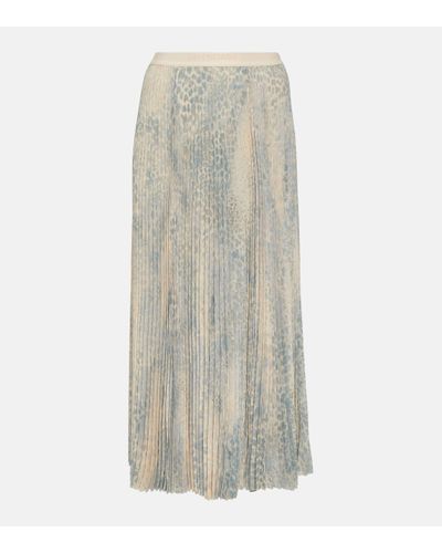 Balenciaga Printed Pleated Midi Skirt - White