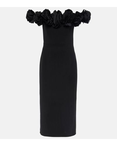 Rebecca Vallance Odetta Floral-applique Midi Dress - Black
