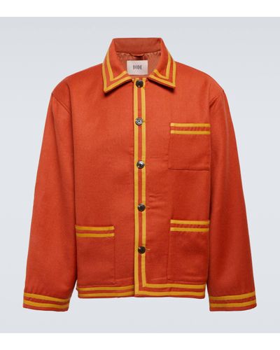 Bode Society Club Wool Blouson Jacket - Orange