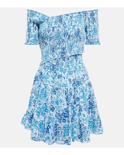 Poupette Vestido corto Soledad de algodon - Azul