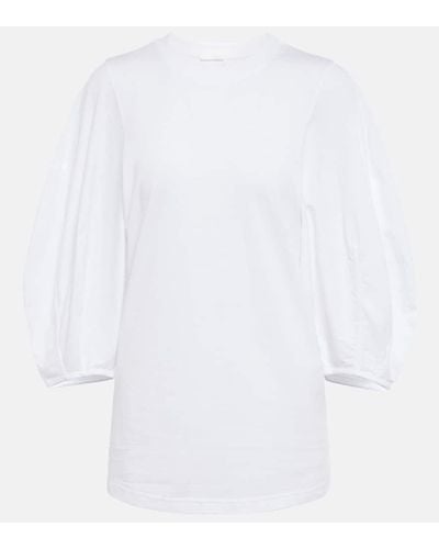 Chloé Balloon-sleeve Cotton Jersey T-shirt - White