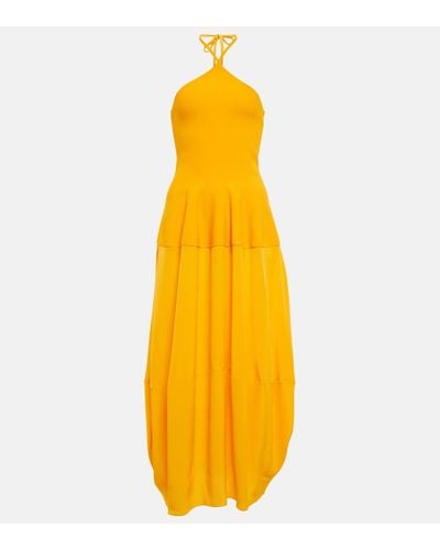 Stella McCartney Halterneck Midi Dress - Yellow