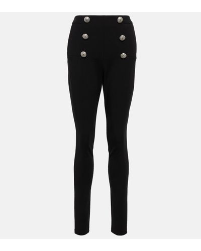 Balmain Legging a taille haute - Noir