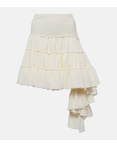 Loewe Ruffled Miniskirt - White