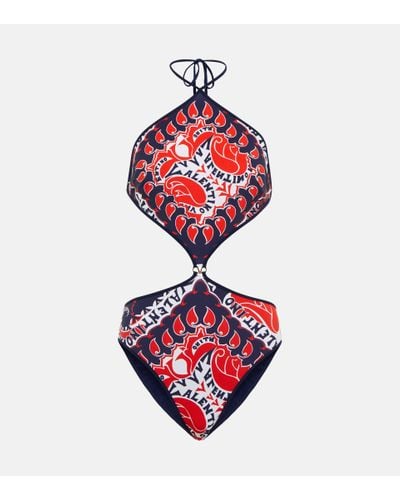 Valentino Printed Swimsuit - Red