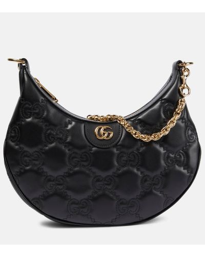 Gucci GG Matelasse Leather Shoulder Bag - Black