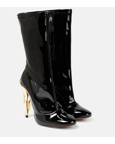 Alaïa Cabaret Faux Leather Ankle Boots - Black