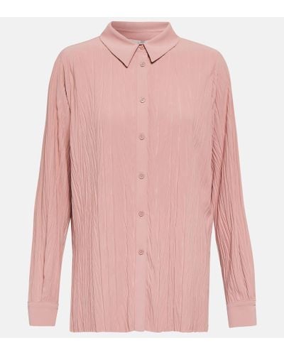 Max Mara Leisure Paio Plisse Jersey Shirt - Pink