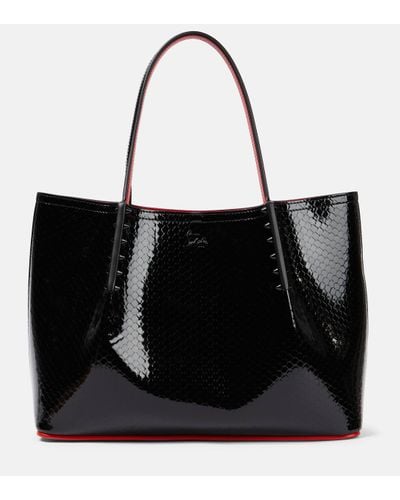 Christian Louboutin Cabarock Small Patent Leather Tote Bag - Black