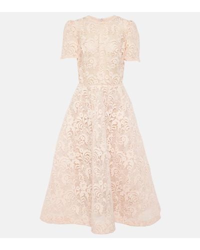 Monique Lhuillier Embroidered Lace Gown - Pink