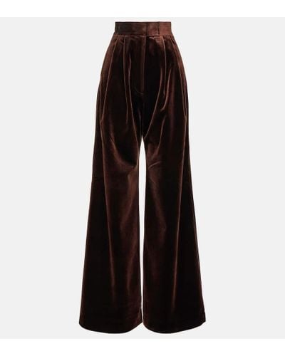 Alex Perry Rowe High-rise Wide-leg Velvet Pants - Black