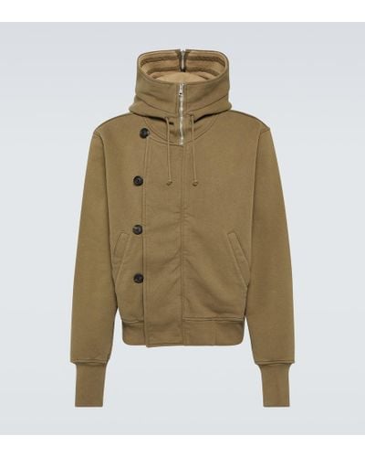 Our Legacy Flight Hooded Cotton Jersey Jacket - Green