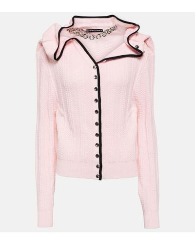 Y. Project Chain-embellished Wool Cardigan - Pink