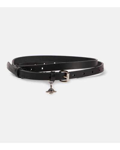 Vivienne Westwood Alex Embellished Leather Belt - Black