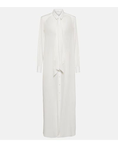 Wardrobe NYC Layered Silk Maxi Dress - White