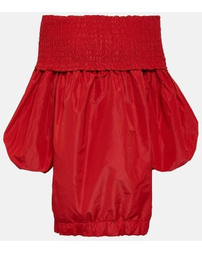Patou Vestido corto de crepe fruncido - Rojo