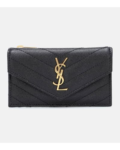 Saint Laurent Envelope Small Leather Wallet - Black