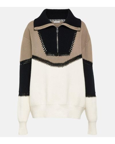 Chloé Half-zip Wool And Cashmere Sweater - Black