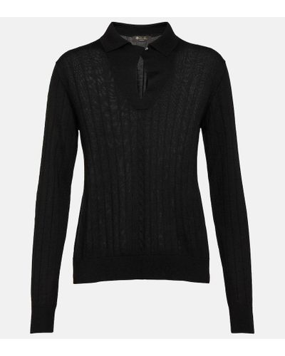 Loro Piana Cashmere Polo Sweater - Black