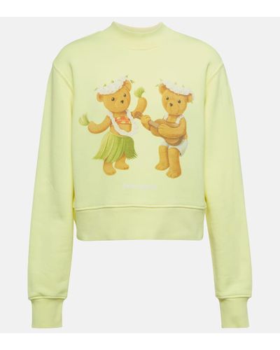 Palm Angels Sudadera Dancing Bears en punto fino - Amarillo